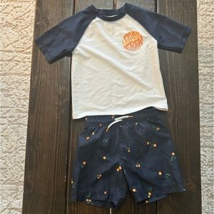 Old Navy boys 3T Rashguard & Swim Trunk set